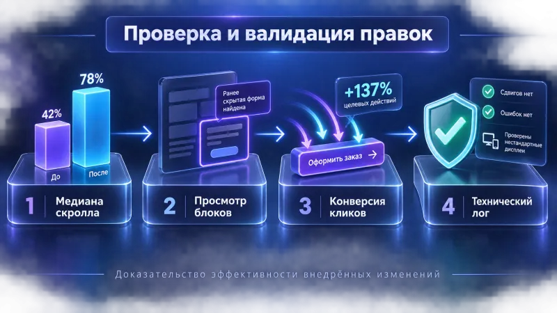 План проверки и оценка эффекта после правок