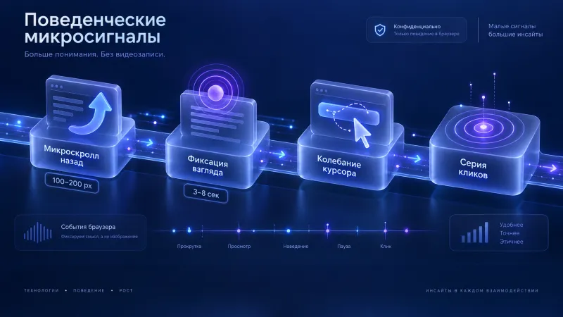 Поведенческие сигналы активного восприятия без видеозаписей