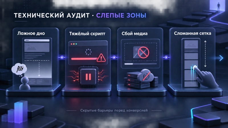 Роль технических сбоев и верстки в формировании слепых зон