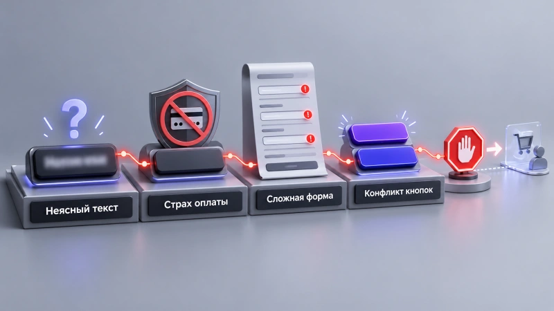Типичные причины зависания пользователей перед кнопкой