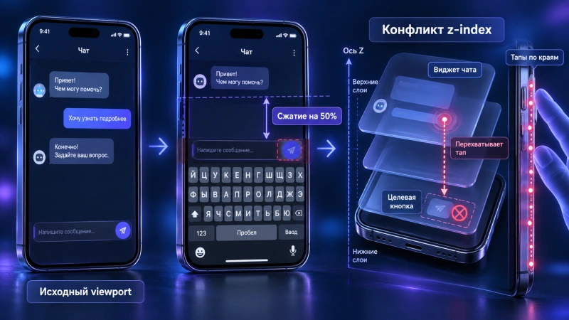 Диагностика перекрытий: конфликт плавающих элементов и клавиатуры