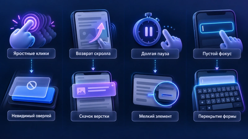 Паттерны поведения, сигнализирующие о сбоях верстки