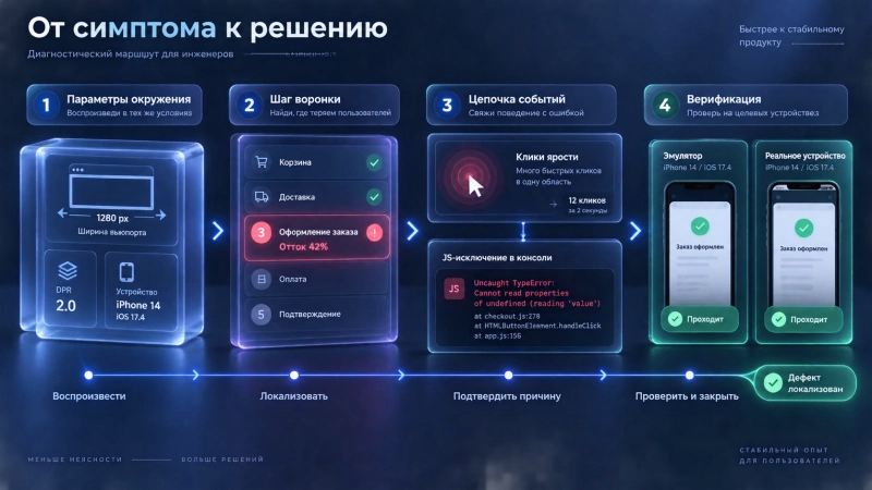 Чек-лист локализации проблемы и передачи задачи в разработку