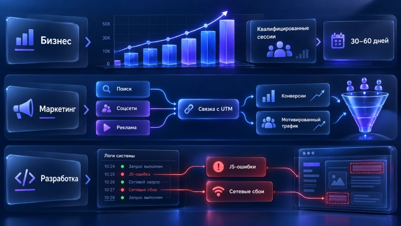 Распределение задач между бизнесом, маркетингом и разработкой
