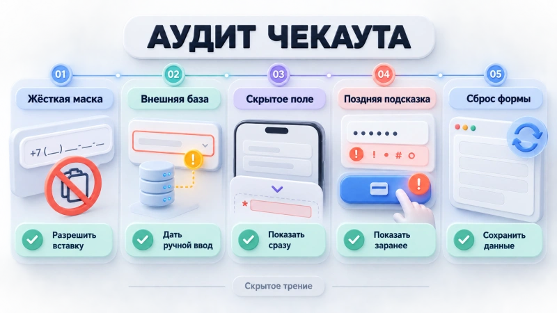 Типичные барьеры в чекауте: где чаще всего ломается сценарий