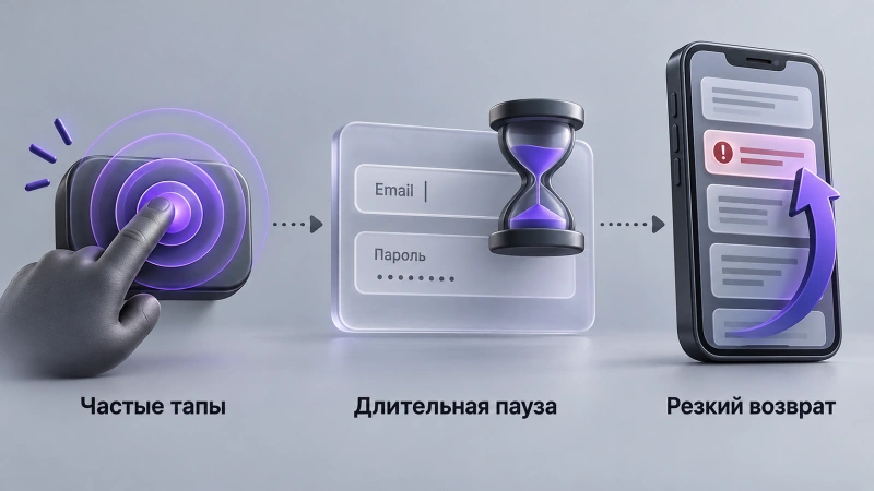 Сигналы интерфейсного стресса в поведенческих логах