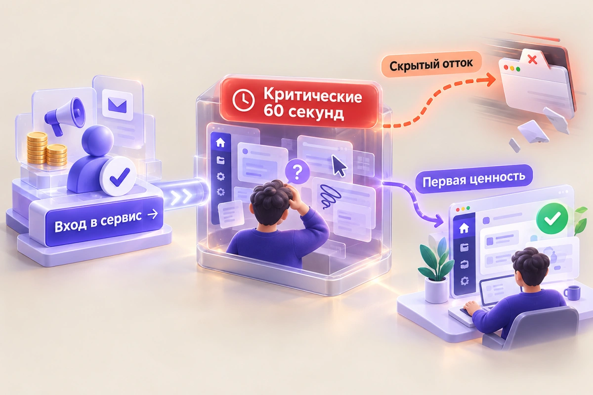 Первые 60 секунд в веб-сервисе: как обнаружить растерянность пользователя сразу после регистрации