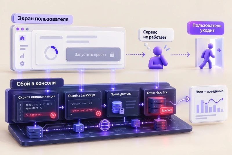 Технический фактор: когда интерфейс молчит, а консоль сообщает об ошибке