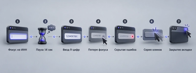 Пример последовательности событий для воспроизведения проблемы